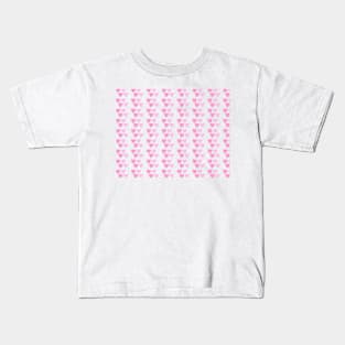 3 different abstract pink color heart shape pattern objects Kids T-Shirt